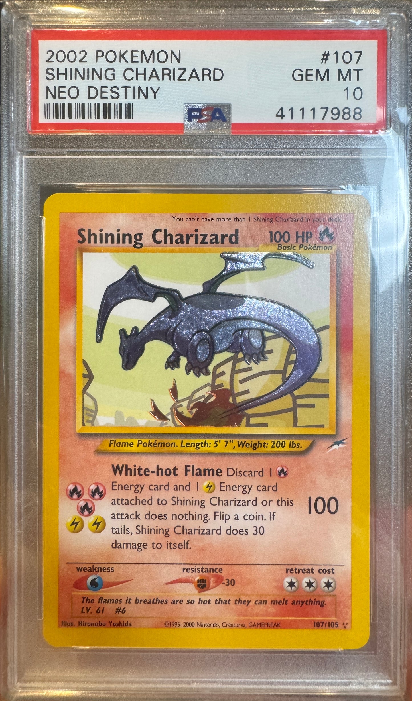 Shining Charizard Holo Neo Destiny PSA 10