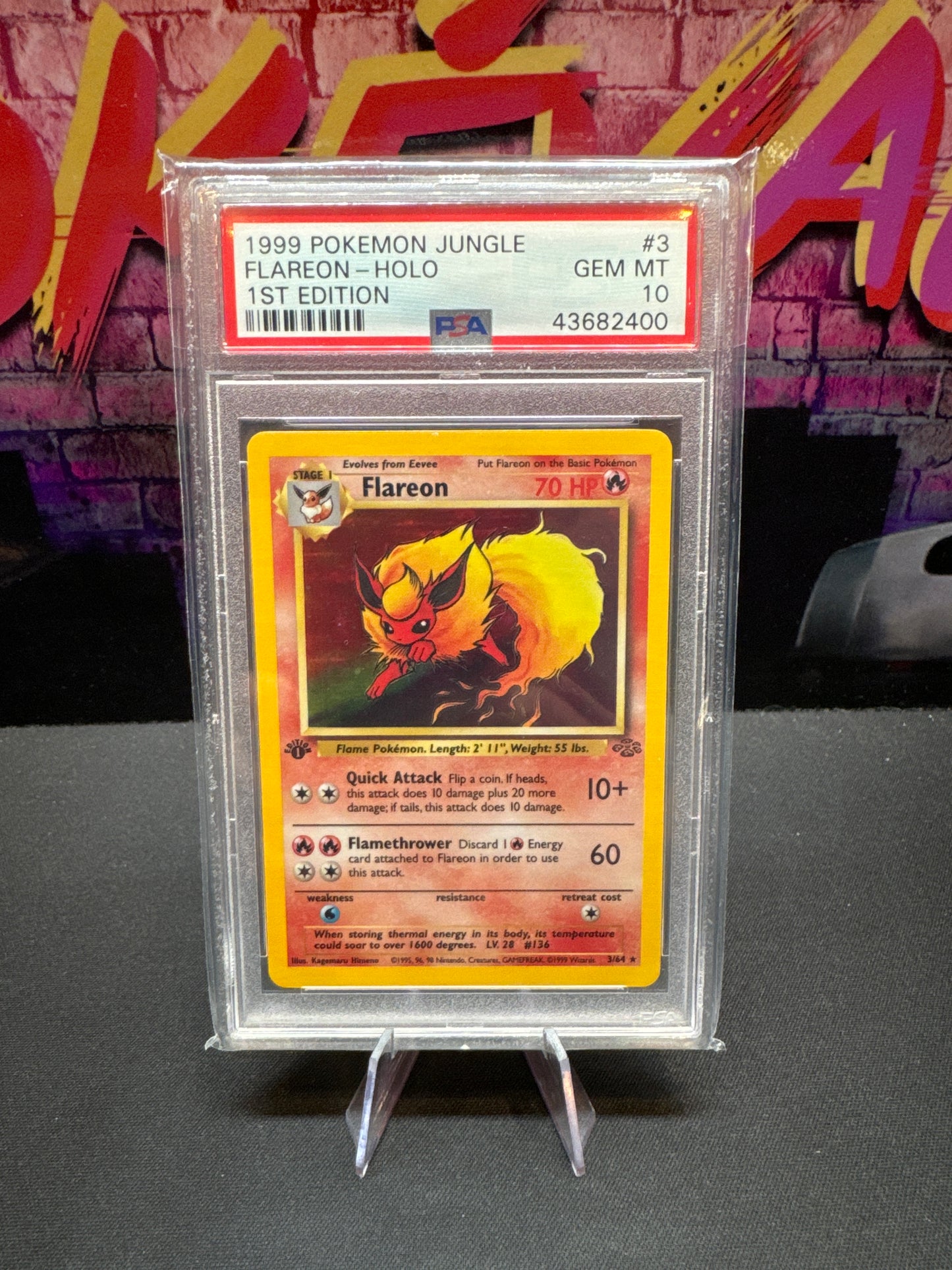 Pokémon jungle Flareon 1st edition holo PSA 10