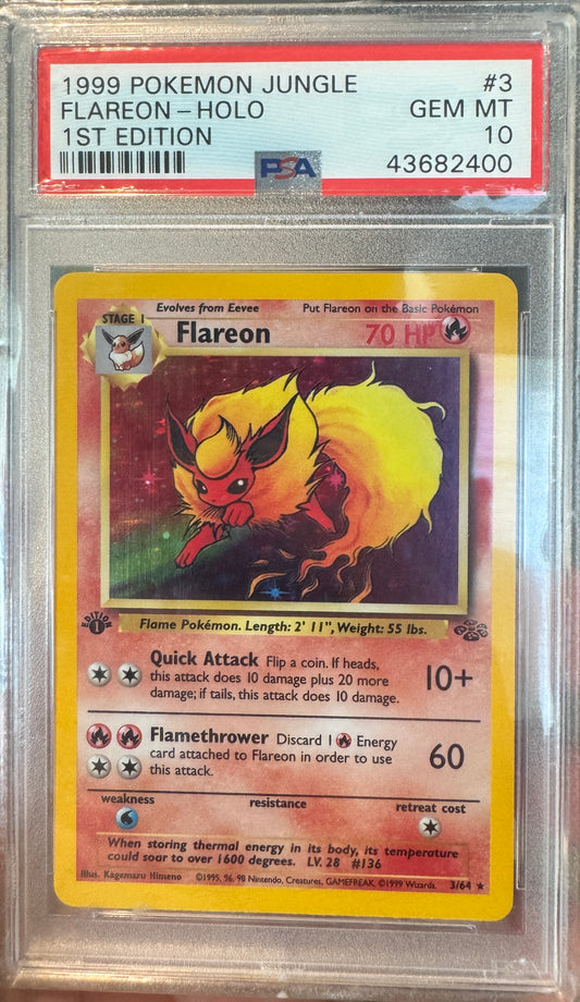 Flareon Holo 1st Edition Jungle PSA 10