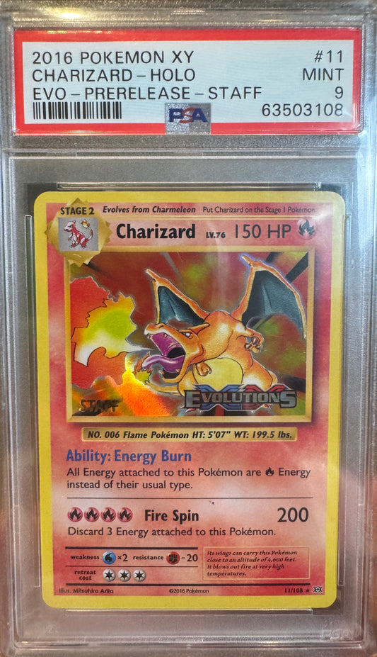 Charizard Holo *STAFF* Evolutions PSA 9