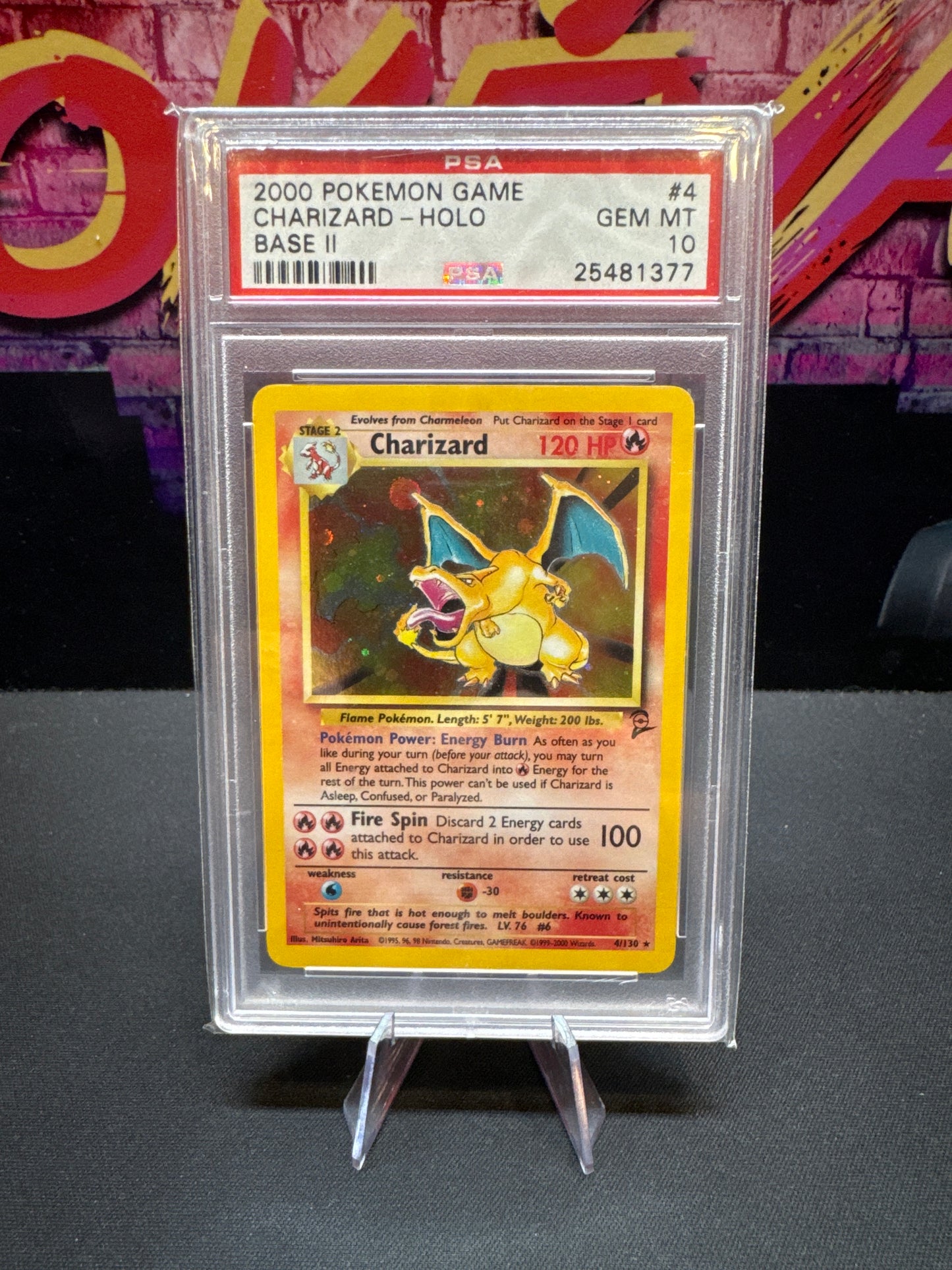 Pokémon base set 2 holo Charizard PSA 10