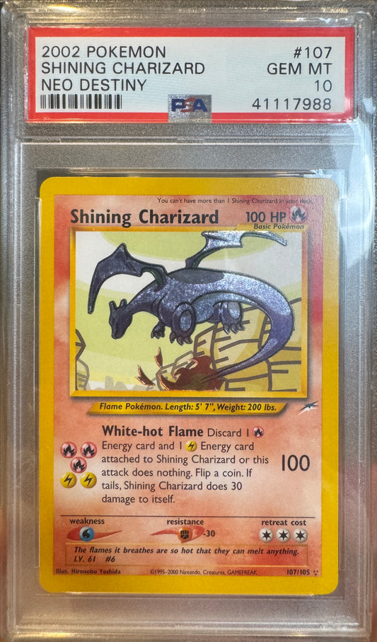 Shining Charizard Holo Neo Destiny PSA 10
