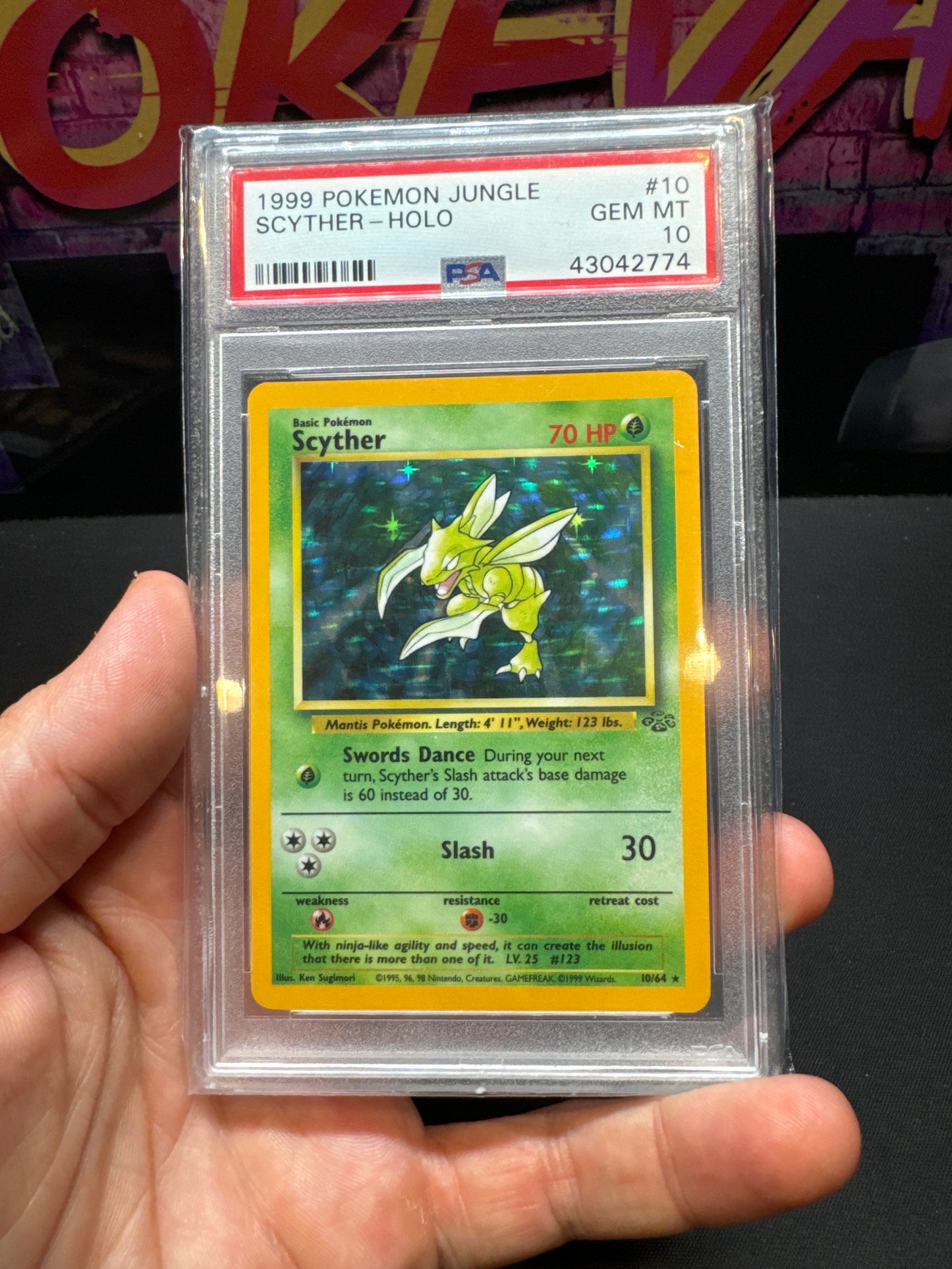 Pokémon jungle Scyther holo PSA 10