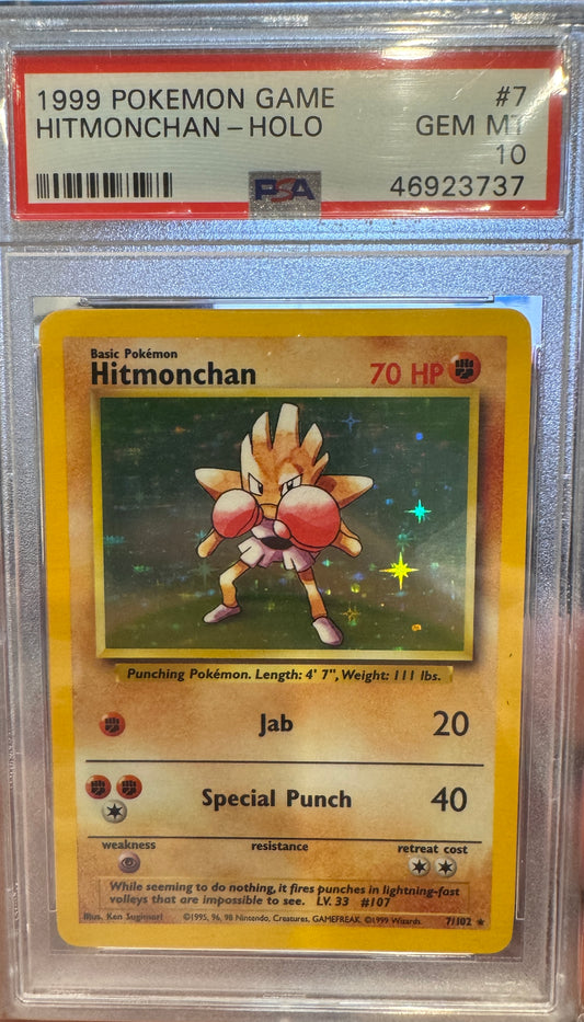 Hitmonchan Holo Base Set Unlimited PSA 10
